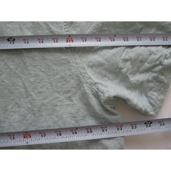 Men's Chaps Linen Blend Button Short Sleeve Shirt Sz L (MT612) - Picture 4 of 9